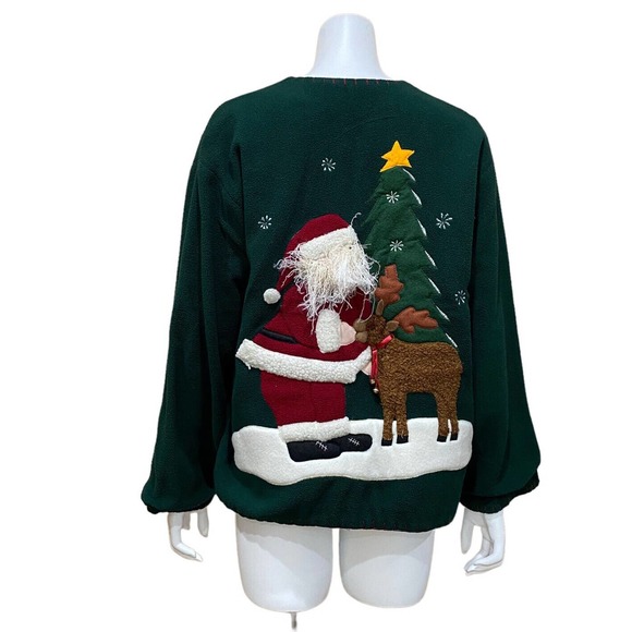 Fleece 3D Santa Christmas Sweater Cardigan 3D - Picture 1 of 10